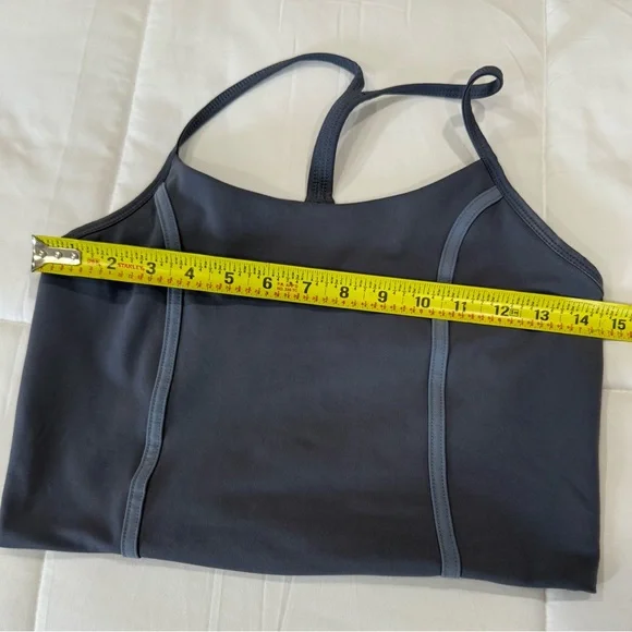 Yogalicious Charcoal Grey Racerback Sports Bra Crop - Picture 3 of 5